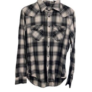 American eagle Black and White Plaid Shirt